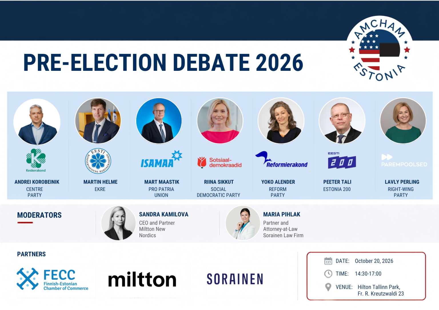 20.10.2026 - Pre-Election Debate “The Future of Estonian Business Climate”